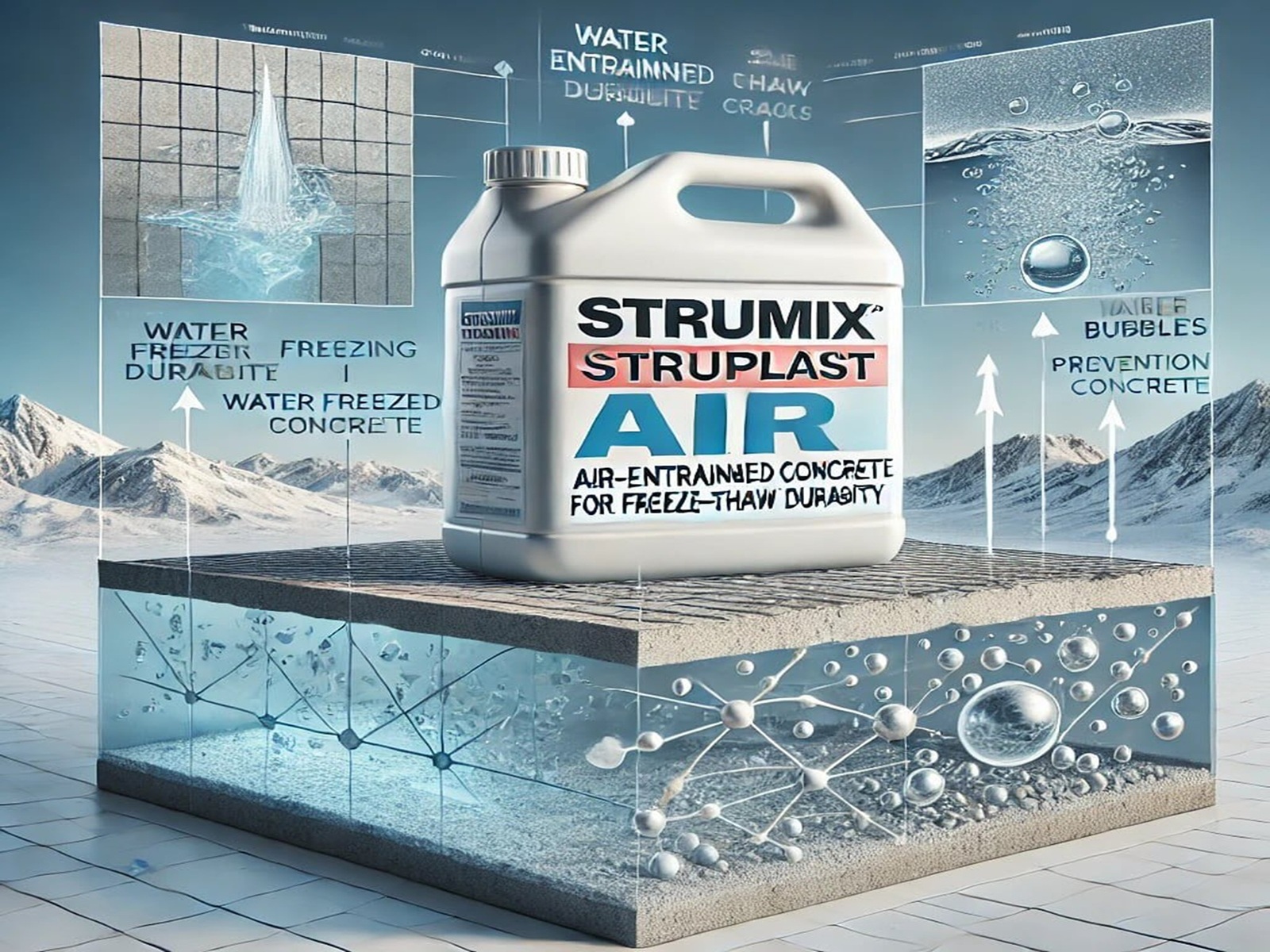 افزودنی‌های هوازا و نقش آن‌ها در دوام بتن در اقلیم‌های سرد