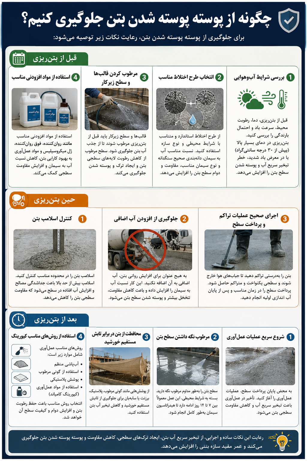 چگونه از پوسته پوسته شدن بتن جلوگیری کنیم؟